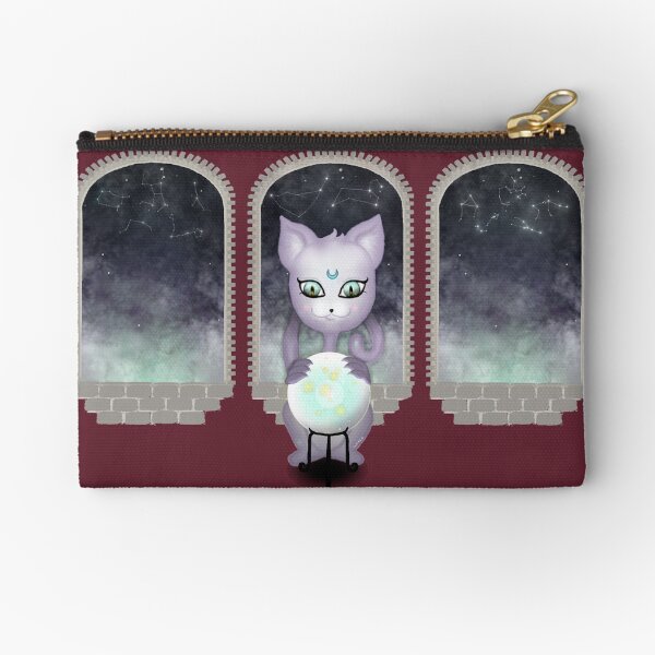 Mystic Miku | Crystal Ball & Zodiac | Wine Red Zipper Pouch