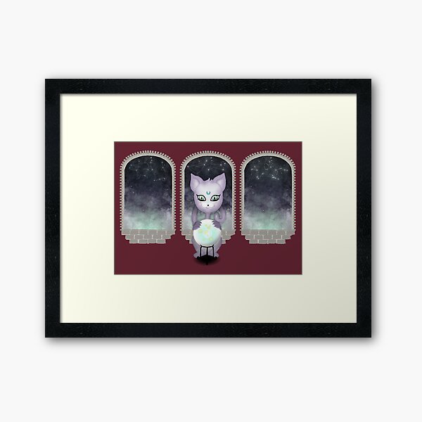 Mystic Miku | Crystal Ball & Zodiac | Wine Red Framed Art Print