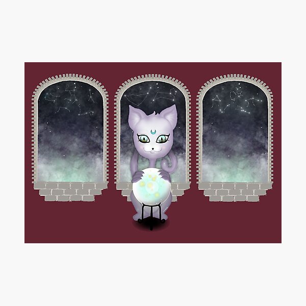 Mystic Miku | Crystal Ball & Zodiac | Wine Red Photographic Print