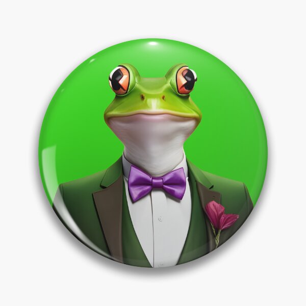 Item preview, Esquire Hopper the Dapper Frog wearing a purple bowtie and green suit  designed and sold by Bohoandmandala.
