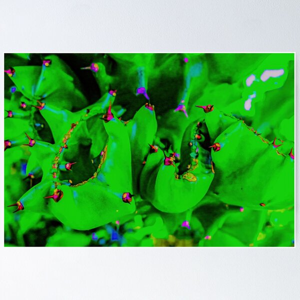 Item preview, Abstract shapes from a cactus in bright green designed and sold by kall3bu.