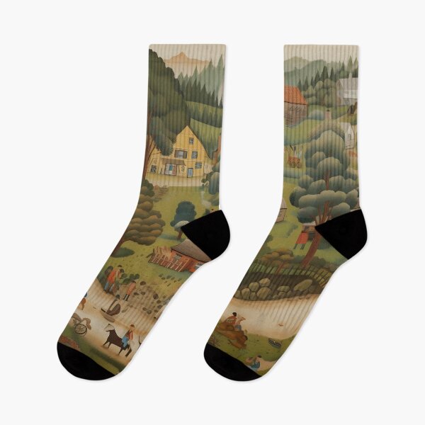 Item preview, Rural Retro Folklore Landscape designed and sold by SingularityGeek.