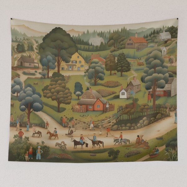 Item preview, Rural Retro Folklore Landscape designed and sold by SingularityGeek.