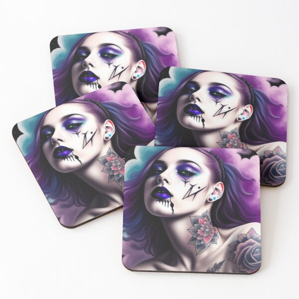 Item preview, Gothic Beauty Sexy Model with Flower Tattoos designed and sold by Michael Voyler.