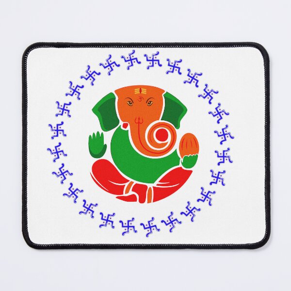 Item preview, Hindu God Ganesh Coloroful Drawing with Swastika Symbol designed and sold by deepakrode7.