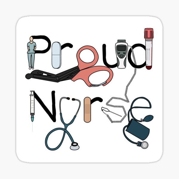 Proud Nurse typographic design version 2 Sticker