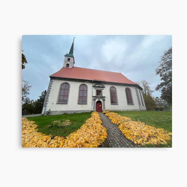 Item preview, White church in autumn designed and sold by Wutrous.