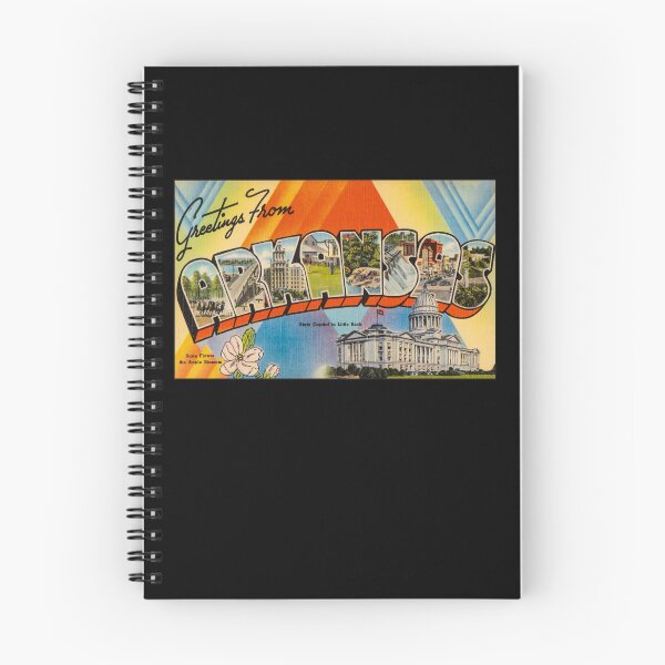 Item preview, Greetings from Arkansas. This digitally restored 1930's era vintage postcard is perfect gift for the Arkansas AR lover and features many historic landmarks. designed and sold by BBTravels.