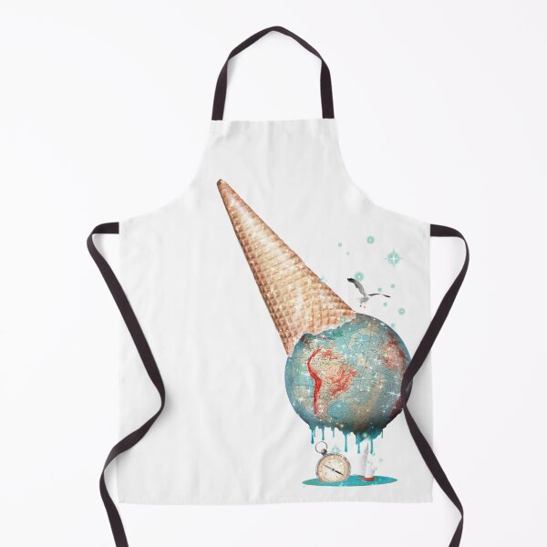 Item preview, Blue Vintage Earth Planet Ice Cream Melting Ship Compass designed and sold by Jolly-Yosei.