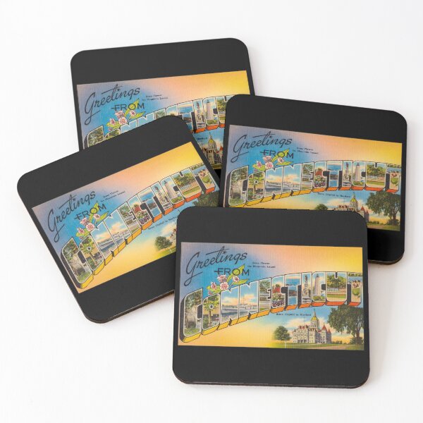 Item preview, Greetings from Connecticut. This digitally restored 1930's era vintage postcard is perfect gift for the Connecticut CT lover and features many historic landmarks designed and sold by BBTravels.