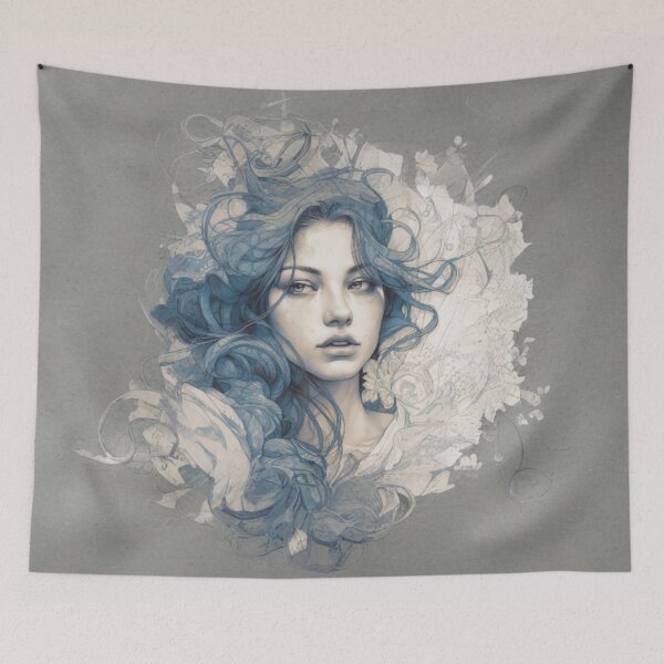 Item preview, Girl with Blue Hair designed and sold by Splargo Digital Prints.