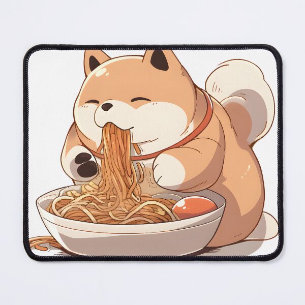 Item preview, Shiba Inu Dog eating Ramen funny cute sticker designed and sold by Jon-Bear.