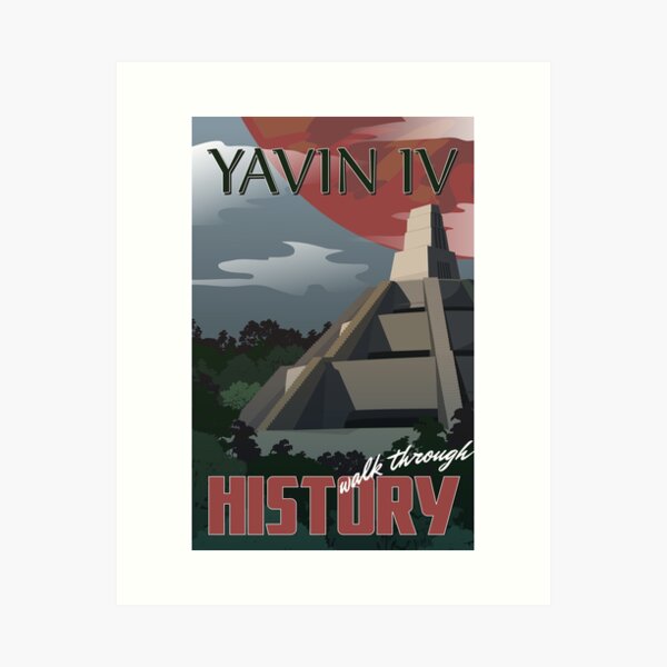 Vista previa del artículo con la obra «Viajes: Yavin IV (inglés)», diseñado y vendido por plumblood.