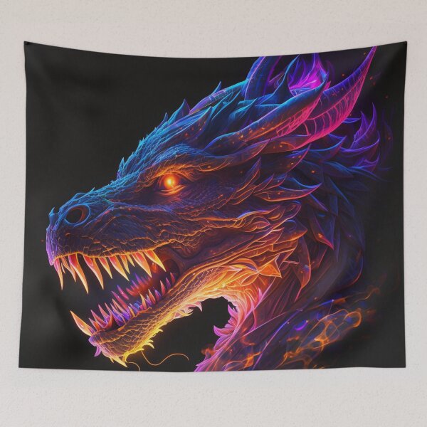 Item preview, Fiery Neon Dragon designed and sold by AstroRisq.