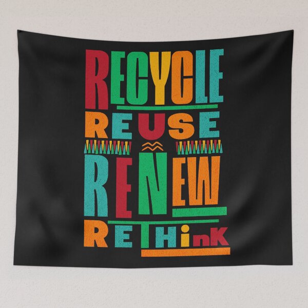 Item preview, Recycle reuse renew rethink colorful designed and sold by somi3art.
