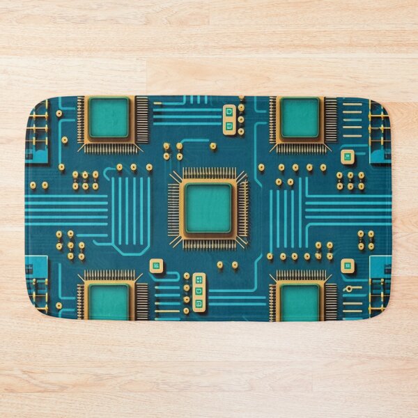 Item preview, Blue motherboard pattern designed and sold by knuppify.