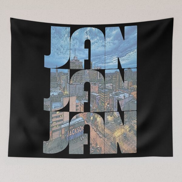 Item preview, Jackson, Mississippi JAN Cityscape Repeating Pattern designed and sold by CrabbyLobster.