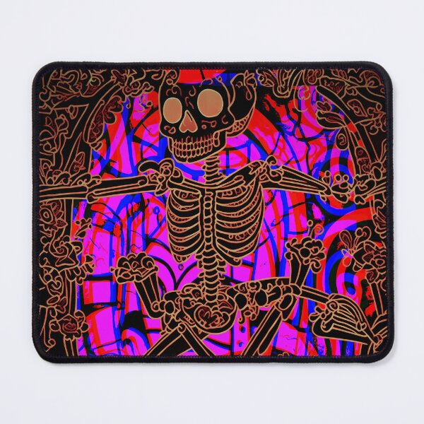 Item preview, dancing skeleton psychedelia designed and sold by weirdove.