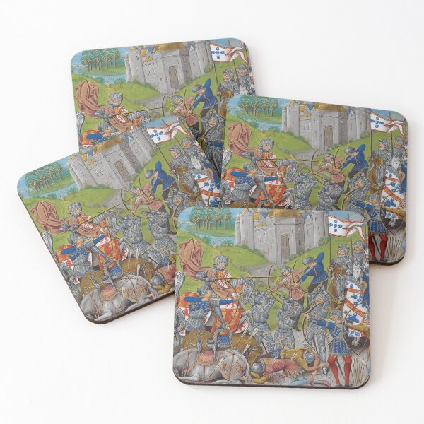 Item preview, Medieval battle painting with knights and archers.  designed and sold by Luggnagg.