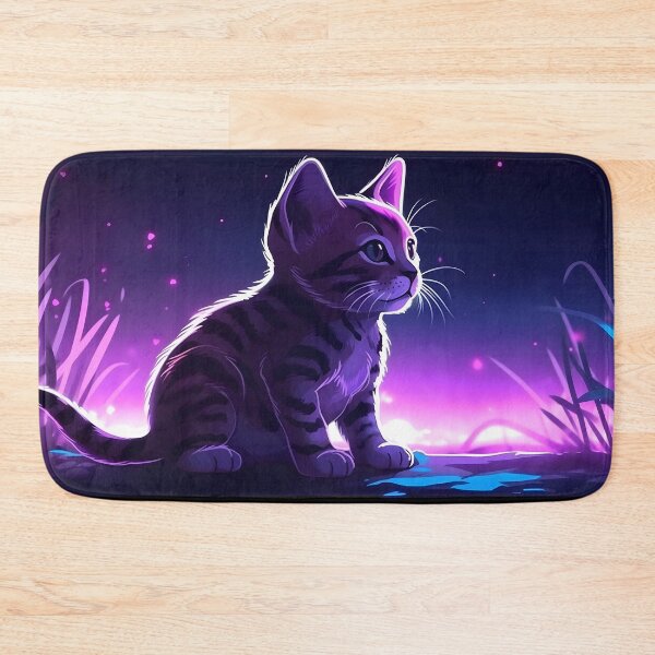 Item preview, Adorable kitten in the neon-lit night designed and sold by SingularityGeek.