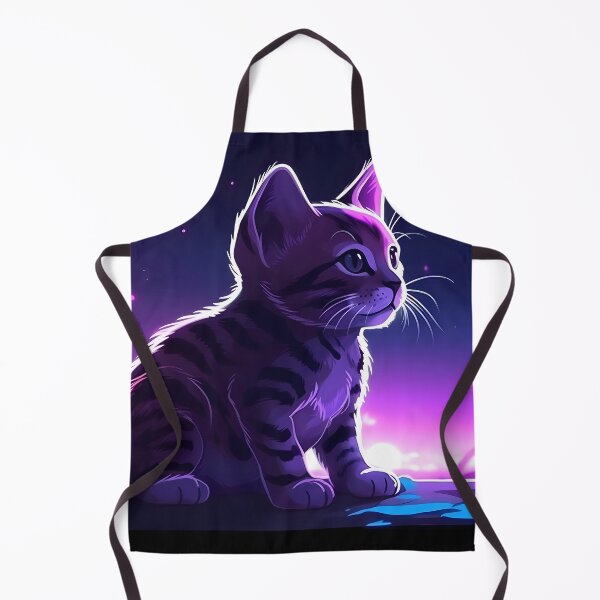 Item preview, Adorable kitten in the neon-lit night designed and sold by SingularityGeek.
