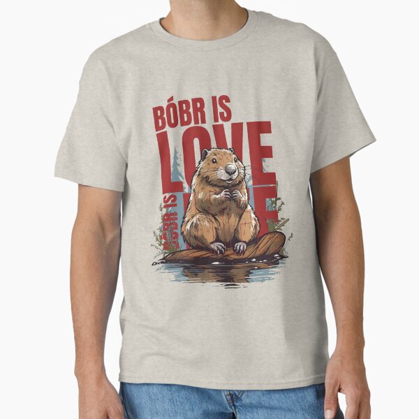 Vista previa del artículo con la obra «Bóbr es amor Bóbr es vida», diseñado y vendido por it-is-Okay.