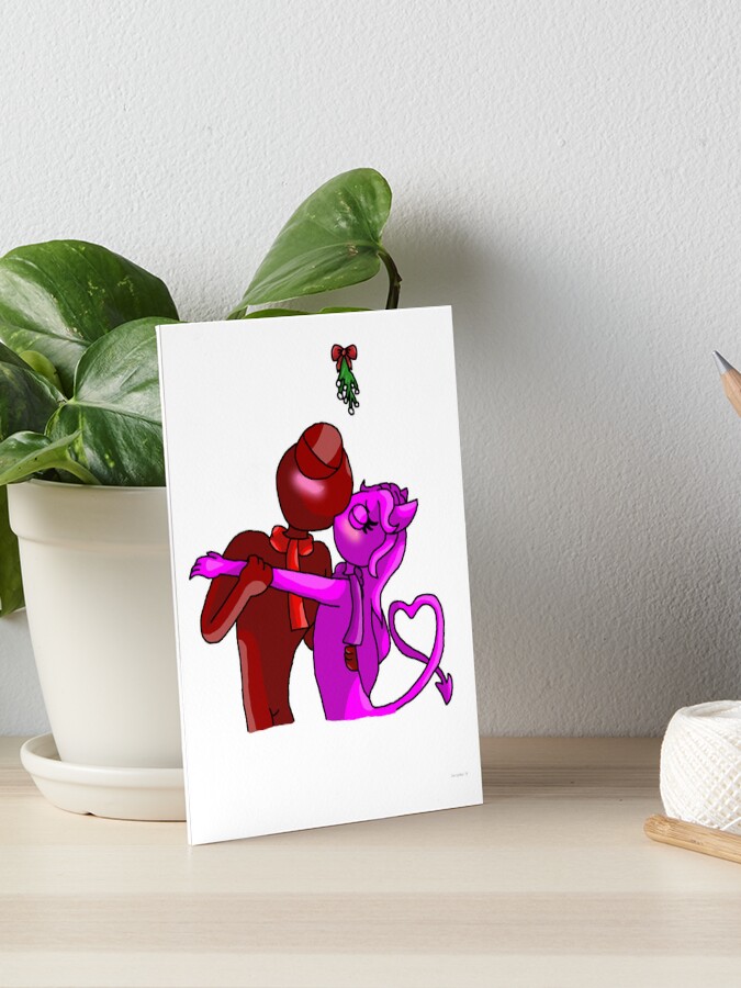 Red X Magenta Mistletoe (Rainbow Friends) | Art Board Print