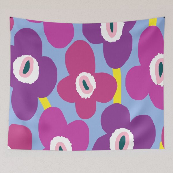 Item preview, Iconic Retro Scandinavian Floral Pattern in Purple and Mauve designed and sold by Deutschic.