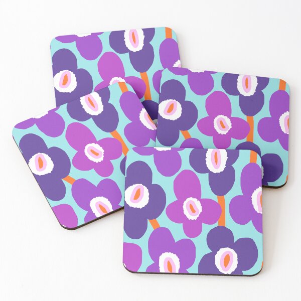 Item preview, Iconic Retro Scandinavian Purple Flowers designed and sold by Deutschic.