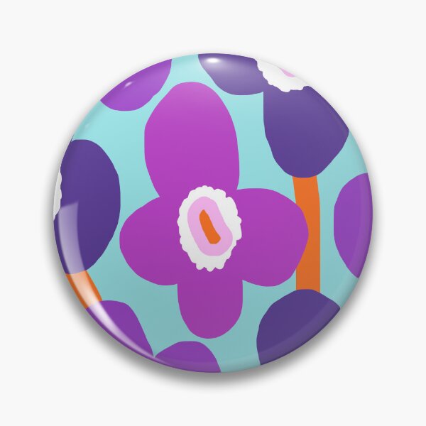 Item preview, Iconic Retro Scandinavian Purple Flowers designed and sold by Deutschic.