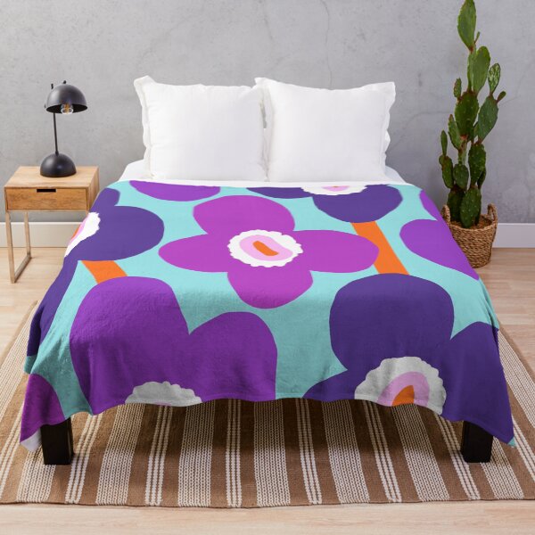 Item preview, Iconic Retro Scandinavian Purple Flowers designed and sold by Deutschic.