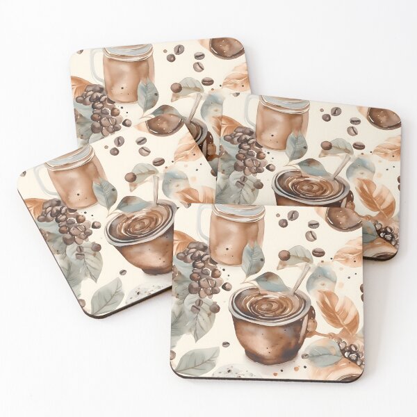 Item preview, Coffee cappucino cafe latte pattern watercolor designed and sold by CroffleStudio.