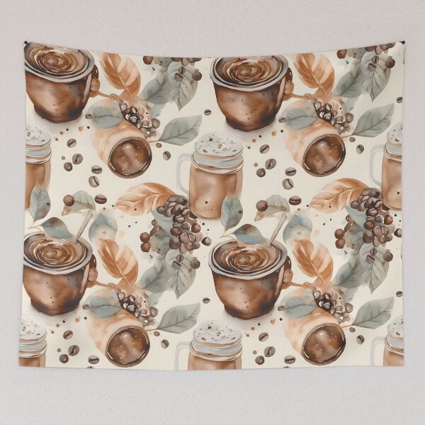 Item preview, Coffee cappucino cafe latte pattern watercolor designed and sold by CroffleStudio.