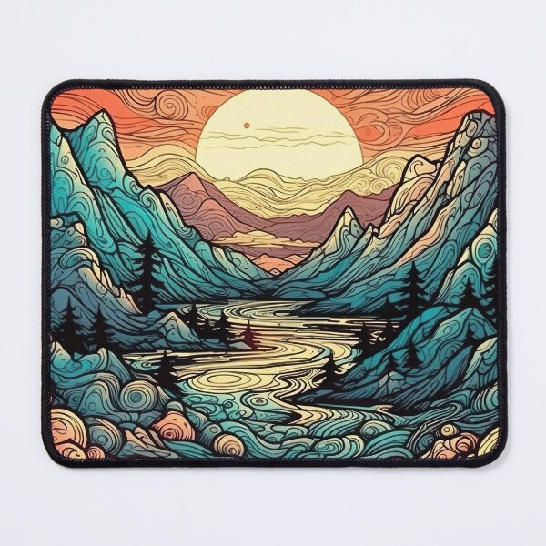 Item preview, Psychedelic Mountainscape designed and sold by Matt's Artificial Nature.
