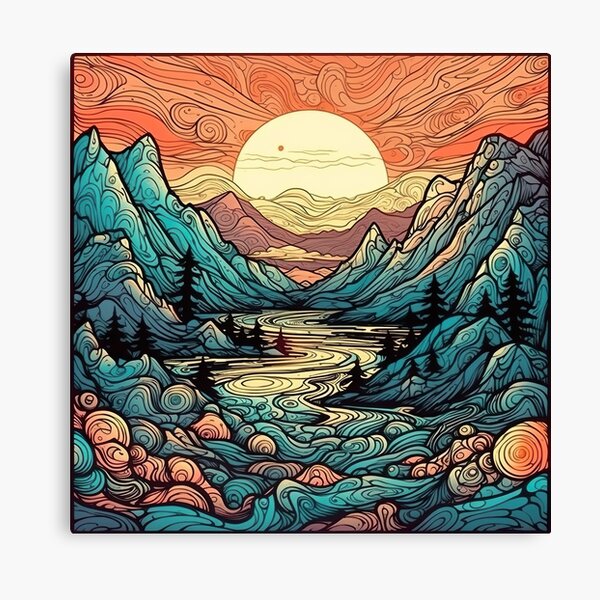 Item preview, Psychedelic Mountainscape designed and sold by Matt's Artificial Nature.