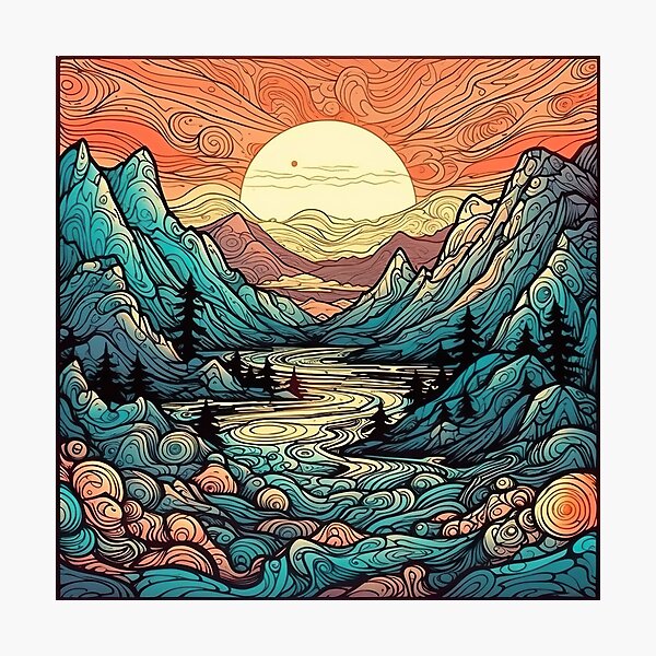 Item preview, Psychedelic Mountainscape designed and sold by Matt's Artificial Nature.