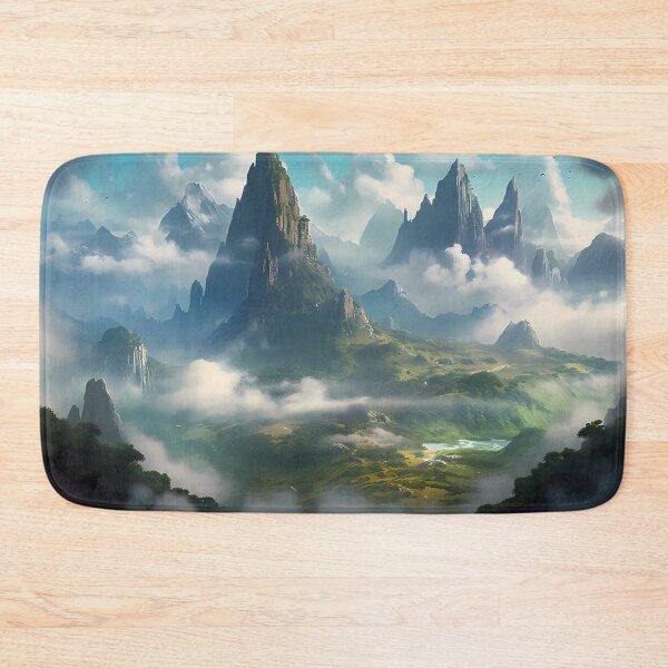 Item preview, Beautiful green landscape surrounded by high mountains designed and sold by SingularityGeek.