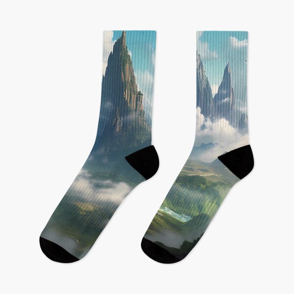 Item preview, Beautiful green landscape surrounded by high mountains designed and sold by SingularityGeek.