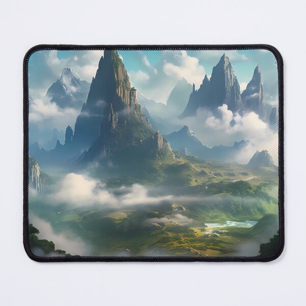 Item preview, Beautiful green landscape surrounded by high mountains designed and sold by SingularityGeek.