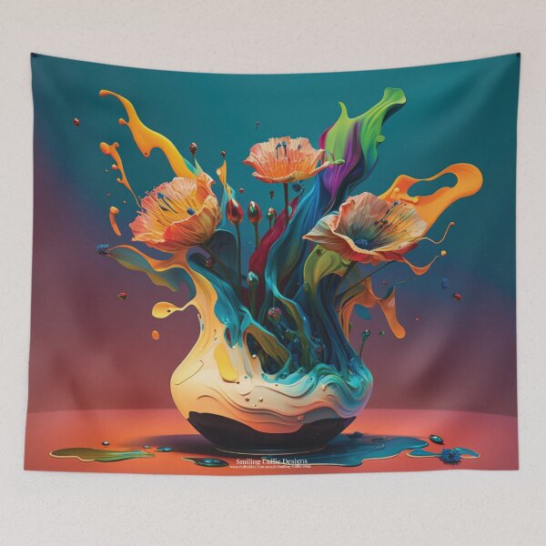 Item preview, Salvador Dali Inspired Melting Flower Vase designed and sold by Smiling Collie Designs.
