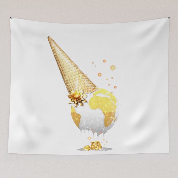 Item preview, Gold White Earth Planet Ice Cream Melting Rose designed and sold by Jolly-Yosei.