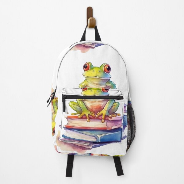 Item preview, Cute frog sitting on a stack of books designed and sold by MimzySoulPhase.