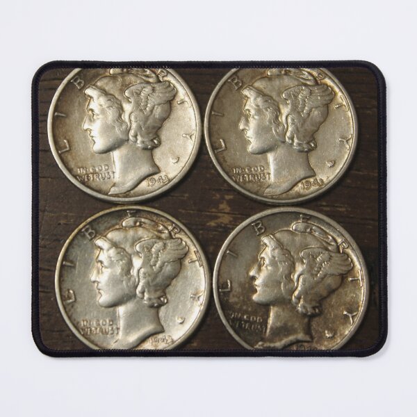 Item preview, 4 Mercury Dimes designed and sold by coinsxcrochet.