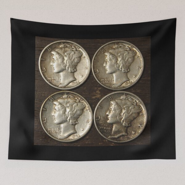Item preview, 4 Mercury Dimes designed and sold by coinsxcrochet.
