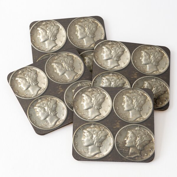 Item preview, 4 Mercury Dimes designed and sold by coinsxcrochet.