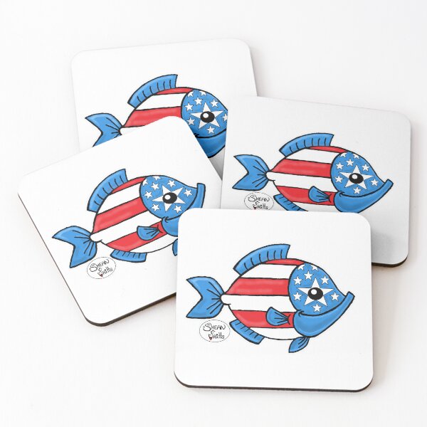 Item preview, Freedom fouth of July Fish "Fritts Cartoons" designed and sold by Shean Fritts.