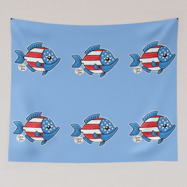Item preview, Freedom fouth of July Fish "Fritts Cartoons" designed and sold by Shean Fritts.