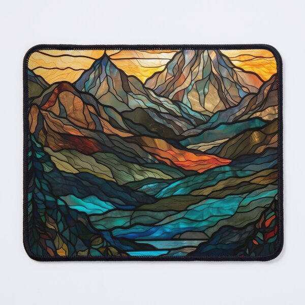 Item preview, Stained Glass Mountainscape designed and sold by Matt's Artificial Nature.