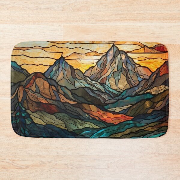 Item preview, Stained Glass Mountainscape designed and sold by Matt's Artificial Nature.