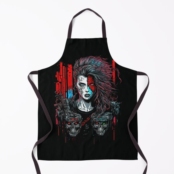 Item preview, Cyberpunk Girl with Terminator Elements (80's Style) designed and sold by LartographicArt.